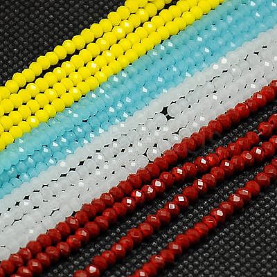 Imitation Jade Glass Beads Strands GLAA-F003-A-1