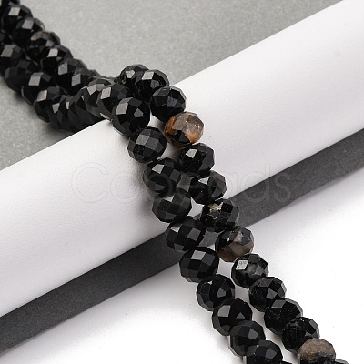 Natural Black Tourmaline Beads Strands G-K380-A06-01-1