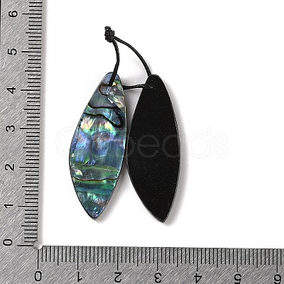 2Pcs Natural Abalone Shell/Paua Shell Pendants SHEL-A005-01C-1