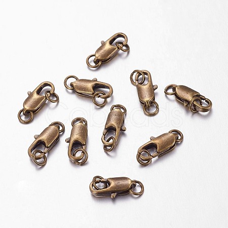 Brass Lobster Claw Clasps X-KK-KK802-AB-NR-1