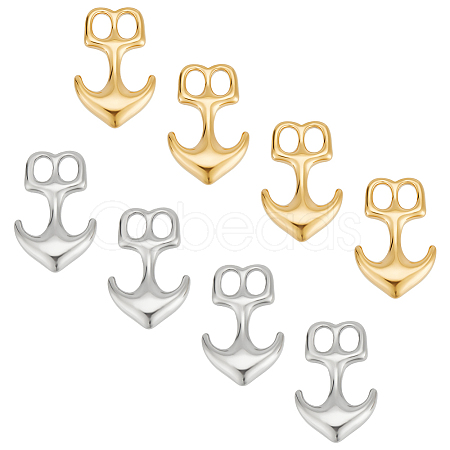 Unicraftale 6Pcs 2 Colors 304 Stainless Steel Anchor Hook Clasps STAS-UN0050-79-1