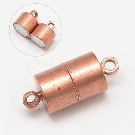 Brass Magnetic Clasps with Loops J28S8-7x24mm-R-1