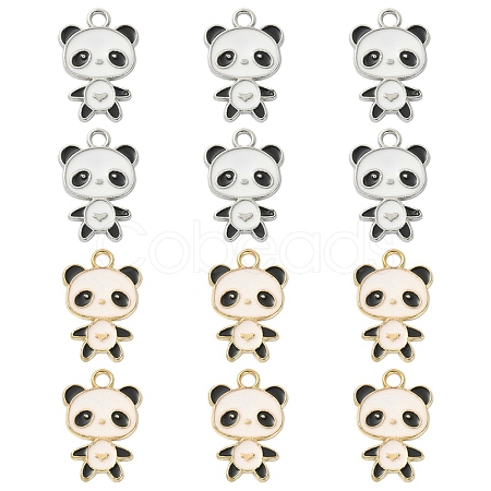 12Pcs 2 Colors Alloy Enamel Pendants ENAM-YW0002-71-1