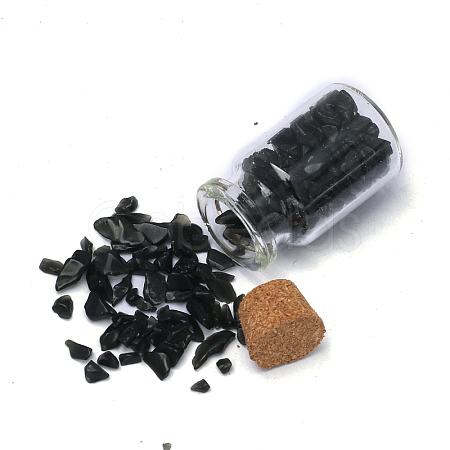 Natural Obsidian Chip Healing Crystals Wishing Bottles PW-WG63969-06-1