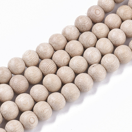 Undyed & Natural Wood Beads Strands WOOD-T024-036-1