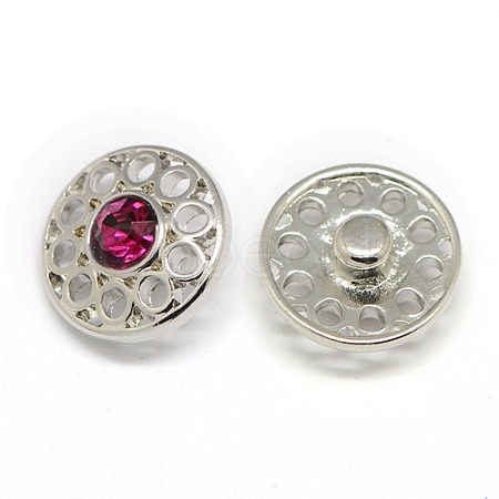 Alloy Rhinestone Buttons SNAP-A042-J23P-NR-1