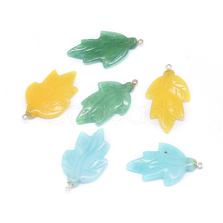Natural Dyed Jade Pendants G-P415-20-1