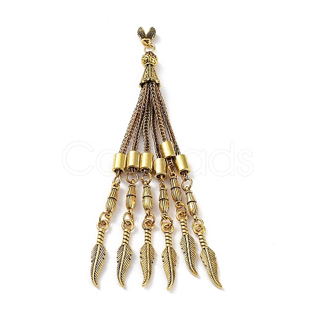 Tibetan Style Alloy Curb Chain Tassel Big Pendants FIND-K013-01AG-11-1