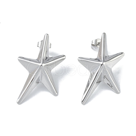 304 Stainless Steel  Stud Earrings for Women EJEW-U004-04P-1