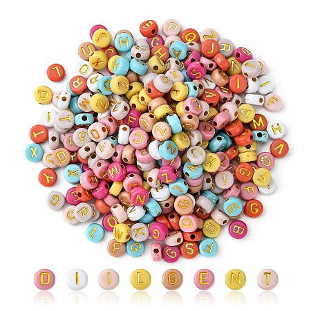 Opaque Mixed Color Acrylic Beads MACR-YW0002-48A-1