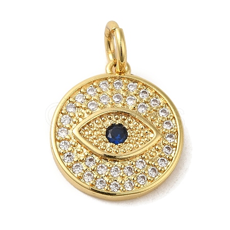 Brass Micro Pave Clear Cubic Zirconia Pendants KK-R162-005A-G-1