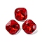 Glass Rhinestone Cabochons, Pointed Back & Back Plated, Faceted, Square, Light Siam, 10x10x5.5mm