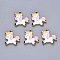 Alloy Enamel Pendants, Unicorn, Light Gold, Pink, 18x18x1.5mm, Hole: 2mm