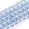 Transparent Electroplate Glass Beads Strands, Pearl Luster Plated, Round, Cornflower Blue, 6~6.5mm, Hole: 1.4mm, about 67~70pcs/strand, 14.76 inch~15.16 inch(37.5~38.5cm)