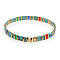 Bohemian Style Rainbow Tila Glass Bead Woven Stripe Bracelet for Women