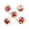 Printed Wood European Beads, Round with Clown Pattern, PapayaWhip, 19~20mm, Hole: 4~5mm