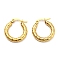 PVD Vacuum Plating 304 Stainless Steel Hoop Earrings for Women, Golden, 21x20x3mm