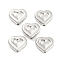 CCB Plastic Beads, Heart, Platinum, 12.5x14.5x5mm, Hole: 1.6mm, about 820pcs/500g