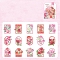 30Pcs 15 Styles Flower Theme PET Sticker, Self-Adhesion, for Water Bottles Laptop Phone Skateboard Decoration, Pearl Pink, 55x50mm