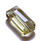 K9 Glass, Imitation Austrian Crystal Beads, Grade AAA, Faceted, Rectangle, Light Khaki, 10x15.5x7mm, Hole: 0.9~1mm