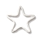 Brass Linking Rings, Lead Free & Cadmium Free, Star, 925 Sterling Silver Plated, 10.5x10.5x1mm, Inner Diameter: 7x8.5mm