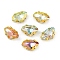 Brass Glass Rhinestone Sew on Rhinestones, Diamond, Faceted, Mixed Color, Golden, 14x9.5x6.5mm, Hole: 0.8mm