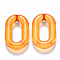 Transparent Acrylic Linking Rings, Quick Link Connectors, for Cable Chains Making, Oval, Orange, 31x19.5x5.5mm, Inner Diameter: 19.5x7.5mm