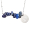 Natural Lapis Lazuli Chip & Constellation Pendant Necklaces, 304 Stainless Steel Cable Chains Necklaces, Stainless Steel Color, Sagittarius, 16.93 inch(43cm)