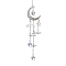 Hollow Moon Alloy Hanging Ornaments, Glass Star Tassel for Home Decorations, Antique Silver, 260mm