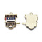 Alloy Enamel Pendants, Cadmium Free & Lead Free, Light Gold, Stall Charm, Coconut Brown, 23x20x1.5mm, Hole: 1.6mm