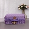 Plastic Imitation Rattan Storage Box, with Handle, Rectangle, Lilac, 22x11x17cm