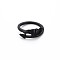 Men's Alloy Finger Rings, Open Rings, Cadmium Free & Lead Free, Snake, Electrophoresis Black, US Size 7 1/4(17.5mm)