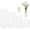 BENECREAT 4Pcs 4 Styles Column Glass Vase Ornaments, for Home Office Wedding Decoration, Clear, 65~65.5x79~179mm, Inner Diameter: 60.5~61mm, 1pc/style