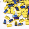 Electroplate Opaque Glass Seed Beads, 2-Hole, Rectangle, Yellow, 4.5~5.5x2x2~2.5mm, Hole: 0.5~0.8mm