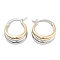 Rack Plating Brass Hoop Earrings, Long-Lasting Plated, Cadmium Free & Lead Free, Ring, Platinum & Real 18K Gold Plated, 20.5x7x17mm