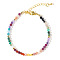 Faceted Round Natural Amethyst & Aquamarine & Apatite & Citrine & Carnelian Beaded Bracelets, Rainbow Color Gems Bracelets for Women