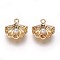 Alloy Pendants, with Acrylic Imitation Pearl, Shell, Golden, 15.5x14.5x4.5mm, Hole: 1.5mm