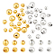 PandaHall Elite 40Pcs 6 Styles 925 Sterling Silver Beads Spacer, Faceted, Round, Mixed Color, 2.5~4x2~3.5mm, Hole: 1~1.5mm