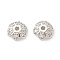 Brass Micro Pave Clear Cubic Zirconia Bead Caps, Cadmium Free & Lead Free, 6-Petal Flower, Platinum, 7x8x2.5mm, Hole: 1.4mm