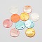 Dyed Natural Flat Round Shell Pendant, Mixed Color, 20x2mm, Hole: 2mm