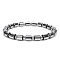 Iron & Synthetic Hematite Column Beaded Stretch Bracelet