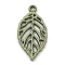 Alloy Pendants, Spray Painted, Christmas Scheme Charms, Leaf, 27.5x14x1.5mm, Hole: 1.8mm