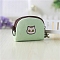 Animal Canvas Wallets, Bag with Keychain Clasp, Light Green, 11x11.5x2cm