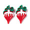 Christmas Decorations Theme Opaque Resin Decoden Cabochons, Strawberry, 30x17x6mm