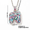 Brass Pave Colorful Cubic Zirconia Letter Pendant Box Chain Necklaces, Platinum, Letter N, 15.75 inch(40cm)