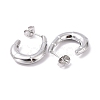 Non-Tarnish 304 Stainless Steel Croissant Stud Earrings EJEW-G293-27P-2