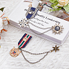 SUPERFINDINGS 2Pcs 2 Styles Iron Hanging Chain Enamel Brooch JEWB-FH0001-47-4