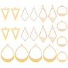 BENECREAT 20Pcs 5 Style Brass Pendants KK-BC0009-93-1