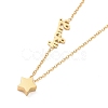 Ion Plating(IP) 304 Stainless Steel Lucky Star Pendant Necklace for Women NJEW-A004-13G-3