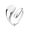 Elegant Double Layer Geometric 925 Sterling Silver Open Cuff Ring for Daily Wear and Parties OA0906-1